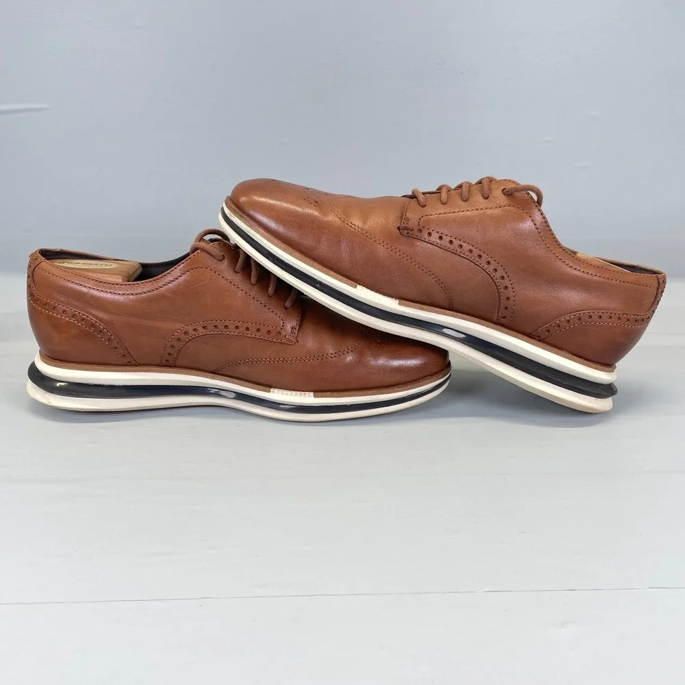 Cole Haan Energy One Wingtip Oxford Shoes Mens Size 8.5 M Brown Leather Lace Up